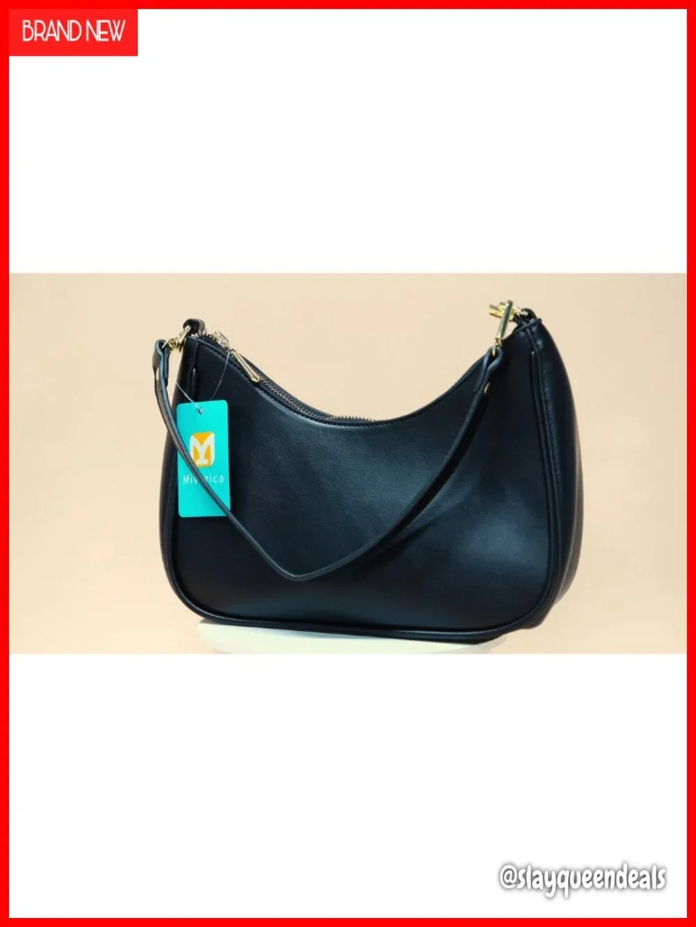 Small Vegan Leather Crescent Hobo Shoulder Bag Mini Purse